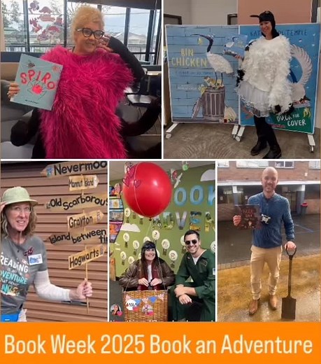 I’m loving seeing the costumes and the joy during Book Week 2025 as students and teachers across Australia raise the profile of reading and books. I particularly like the highly intelligent teacher with great taste in books dressing up as Finnian from that classic picture book ‘The Hole Idea’ by @bmtartist @nathanieleckstrom and @paulmacsculpture -l 🎉🎉🎉📚📚📚📚 Happy Book Week 🎉🎉👏👏🙏🙏 @library_learninghub @alibrarianontheloose @mshall_teacherlibrarian @emilytlwilliams #paulsbooktrail2025