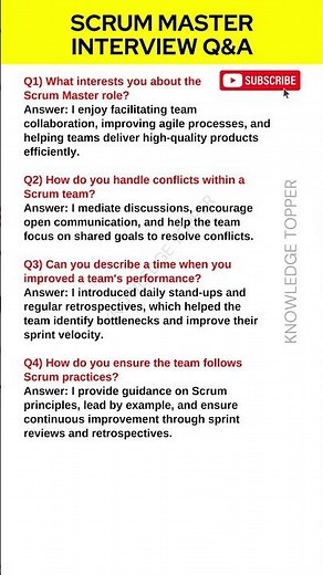 Scrum Master Interview Questions and Answers