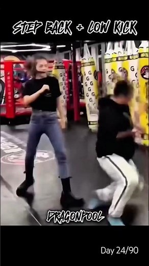 Step Back+ Low kick 🥋🔥#mma #tutorial #kick #boxing #shorts