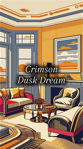 Crimson Dusk Dream: 1940s-50s Evening Jazz