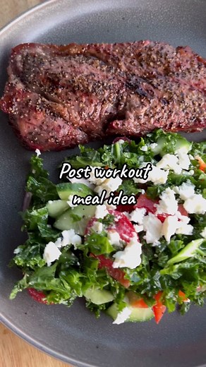 Delicious Post Workout Meal with Steak and Salad