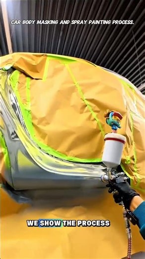 Car Body Masking and Spray Painting Process.