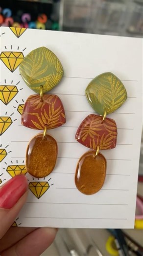 Polymer Clay Silkscreen with Resin Top | earring making