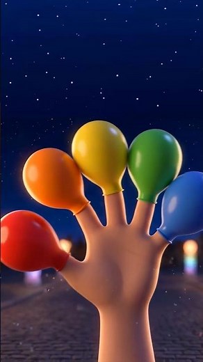 Colorful Balloon Finger Family Song With Hello Hippo 🎈#shorts #nurseryrhymes