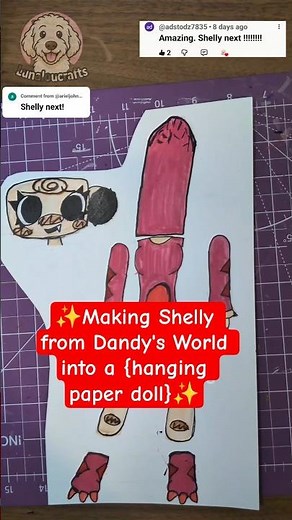 Making Shelly from Dandy World into a hanging paper doll- Millie #dandysworld #papercraft #paperdoll
