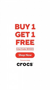 Limited-time offer: Buy One, Get One Free Shop online today! Use Code: BOGO | Crocs