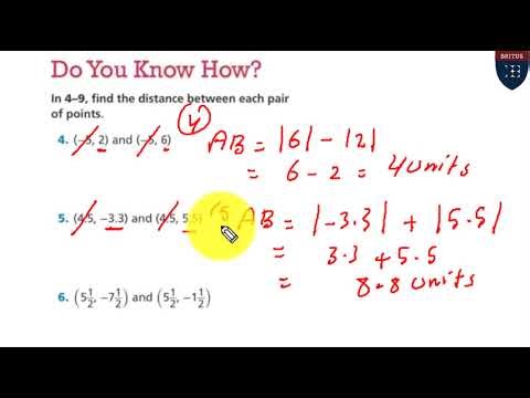 Distance between two points on the coordinate plane