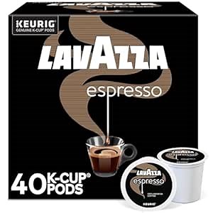 Lavazza Espresso, Single-Serve Keurig K-Cup Pods, Medium Roast Coffee, 40-Count Box