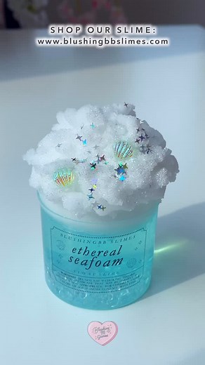 BlushingBB Slimes  on Instagram: "✨﫧 Ethereal Seafoam 﫧✨ ♥ Type: fishbowl x icee “float” ♥ Add-ins: glitter; 2 seashell charms ♥ Scent: lightly scented sea salt ♥ Available our next drop: Sat 5/24 @ noon ET  ♡ YOUTUBE: youtube.com/blushingbb TIKTOK: @blushingbb_slimes SHOP: www.blushingbbslimes.com RESTOCKS every Saturday @ noon ET"