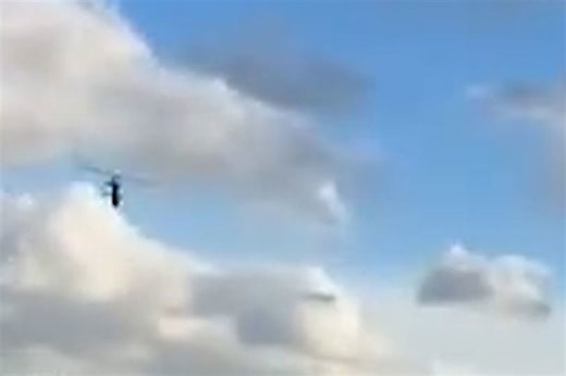 Moment gyrocopter seen spinning in the sky before 'crash landing'