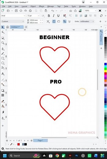 Coreldraw 2026 Heart Shape Design Beginner and Pro ideas