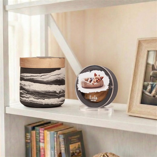 Dog Hair Keepsake Box Round Personalized With Photo Dog Fur Memory - Etsy