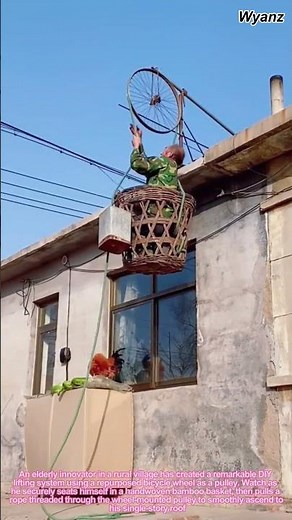 DIY Bike Wheel Lift: 70-Year-Old Inventor's Simple Roof Transport System