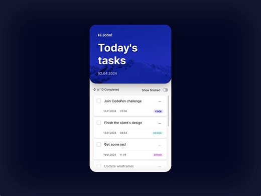 Interactive Todo list (Pure CSS)