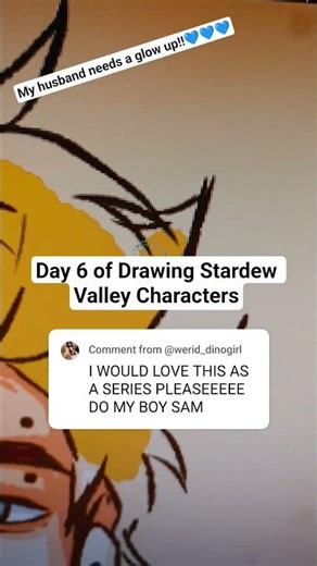 Drawing Sam---Stardew Valley #gaming #stardewvalley #redraw #videogameart #digitalart #handsome #art