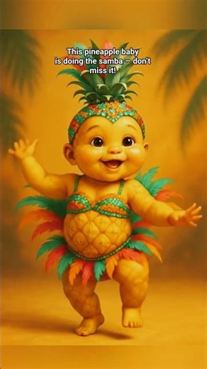 Samba Dancing Pineapple Baby 🍍 |Cutest Fruit Baby Dance Ever!