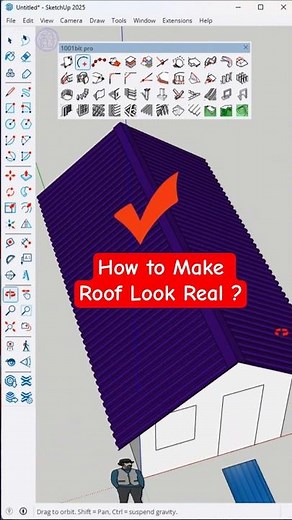 SketchUp 1001bit PLUGIN 🤩 Make the Roof Look So Real ! #sketchup