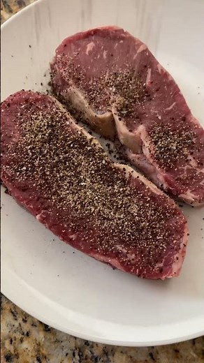 Seared NY Strip Steak, Grilled Broccolini, and Baked Potato #shorts