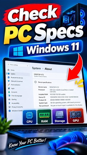 How To Check PC Specs in Windows 11 ( 2026 )