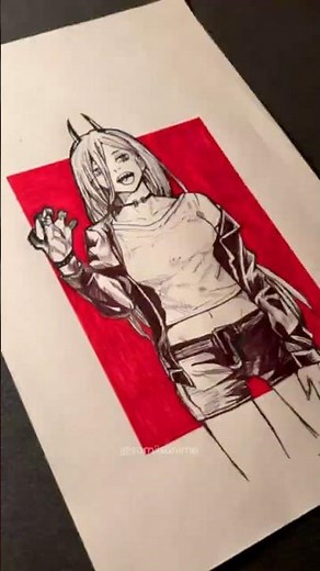 Power Chainsaw Man Sketch Edit | Stunning Anime Art Transformation |Graphic Reel #chainsawmananime