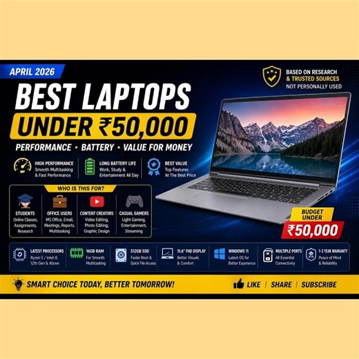 Best Laptops Under ₹50,000 🔥 April 2026 (Top Picks You Can’t Miss)