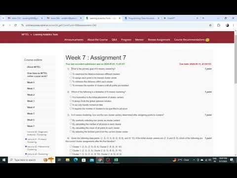 NPTEL-Learning Analytics Tools- Assignment 7 Solution (July-October, 2024)