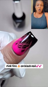 251K views · 4.4K reactions | Pink fire on black nail tutorial. Sooooo cuteeeeee.❤️❤️ #nailart #nailsofinstagram | Tolu Esther Charles | Facebook