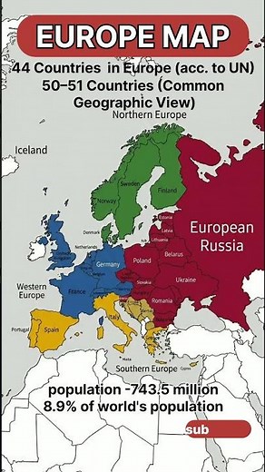 Europe Explained in 60 Seconds! 🗺️ Which region do YOU live in? #Shorts #Europe #Map