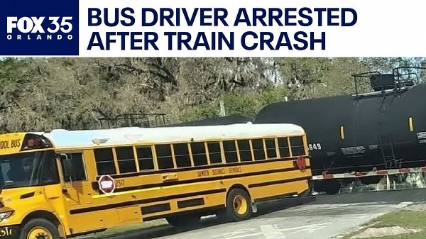 Florida school bus teacher fired, arrested after train crash