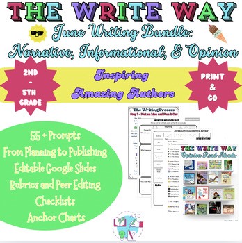 June Writing Bundle: Narrative, Informational, & Opinion Prompts   Tools