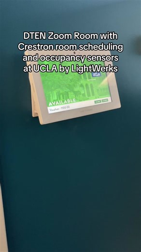 DTEN Zoom Room with Crestron room scheduling and occupancy sensors at UCLA by LightWerks @Crestron Electronics www.lightwerks.com #videowall #technology #interactivedisplay #zoomroom #videoconferencing