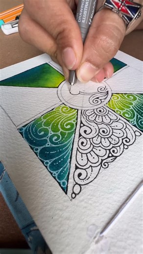 Lalita | Mandala | Zen doodle | Floral | Ink Art on Instagram: "Zentangle inspired art #zentangle #reel #artvideo #therapeutic #calmyourmind"