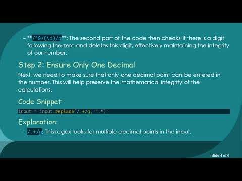 How to Build a Regex for a Simple Decimal Calculator: Allowing Only One 0 Followed by a .