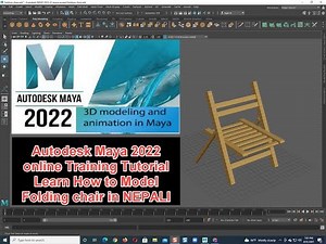 Autodesk Maya 2022 online Training Tutorial Learn How to Model Folding chair in NEPALI