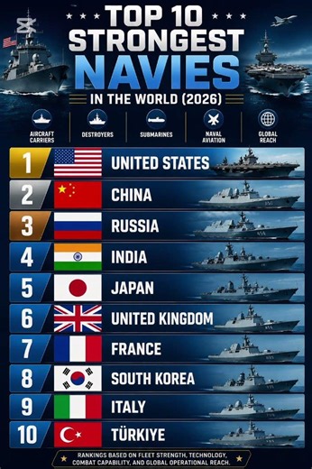 Top 10 Strongest Navies in the World 2026 🚢 USA vs China vs Russia #military #navies
