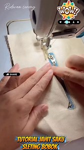 5K views · 2.1K reactions | Tutorial jahit saku sleting bobok Dengan cepat dan mudah di pahami ya #corong #ridwancorongmesinjahit #tutorialjahit #jahitsaku #sakusletingbobok | Ridwan Corong Mesin Jahit | Facebook