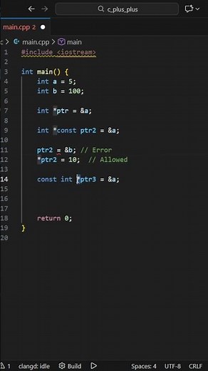 Learn About Const Pointers in C++ #programming #coding #tutorial