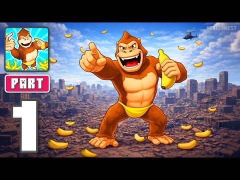 Gorilla Race! - Gameplay Walkthrough Part 1 - Power Sprint Rampage (iOS, Android)
