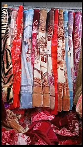 Embossed Solid Reversible Blanket Fleece Throw Raschel Blanket Oversized Heavy Korean Style Mink 2 Ply Rich Printed Flannel