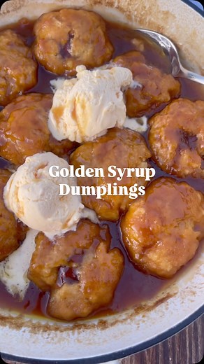 Golden syrup dumplings are the ultimate comfort dessert — soft, fluffy, with gooey chocolate hidden inside and a sweet syrupy sauce poured over the top. ✨ This recipe is one of those cosy weekend treats that makes the whole house smell amazing (and disappear fast once served!). Got a craving all of a sudden? Get the recipe here 🍯https://vjcooks.com/golden-syrup-dumplings/ | VJ cooks - Family food