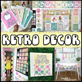 Retro Classroom Decor Bundle | Retro Classroom Theme | Pastel