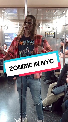 It all started last year with a zombie doing stand up in the subway in NYC! #zombie #nyc #subway