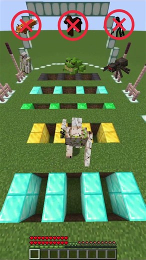 Which Minecraft Mob Can Survive the Smallest Hole Gap? 😳 #minecraft