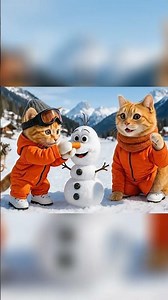 Gatos e Huskies: Aventura Radical na Montanha Nevada! #shorts