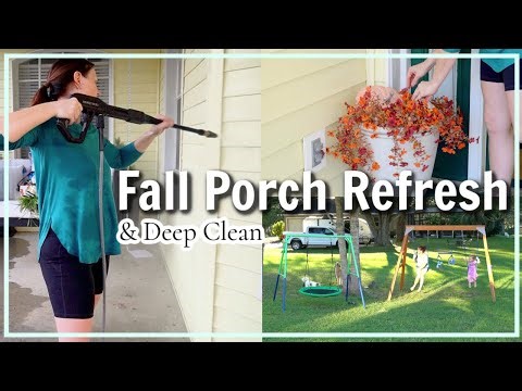 Fall Porch Deep Clean & Refresh 🍁 | Cozy Front Porch Transformation 2025