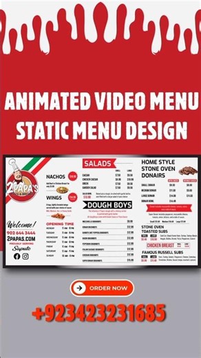 Digital Menu Board Design 2026 | Animated Restaurant Menu Video (LED Menu)