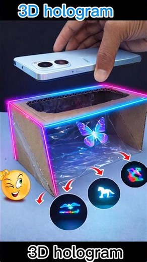 making 3d hologram cardboard six class science project #viral #shortsfeed #science #project