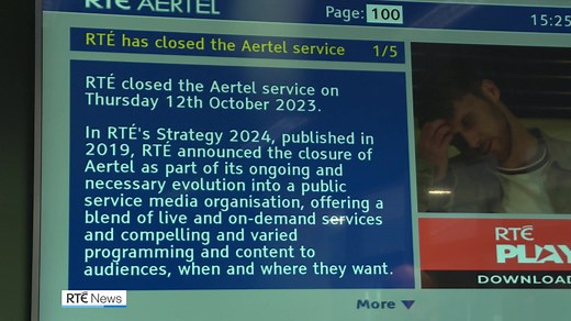 2.7K views · 54 reactions | RTÉ's teletext service Aertel has been switched off after nearly 40 years in operation. The service provided news, sports results, TV schedules and flight information as well as subtitles for television shows. Read more: https://rte.ie/b/1410394 | RTÉ News | Facebook