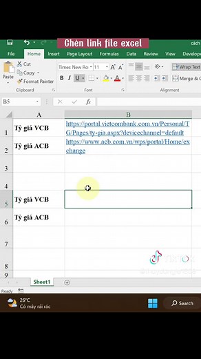 Cách chèn link vào file Excel một cách chuyên nghiệp #thuydungle #tinhocvanphong #tuhocexcel