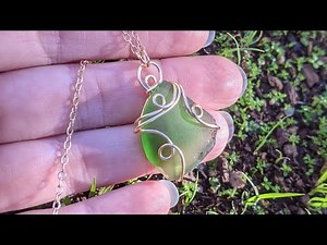 Sea Glass Wire Wrapped Swirly Pendant Tutorial